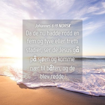 Picture 04 - Johannes 6:19 NORSK - Da de nu hadde rodd en fem og tyve eller tretti - Bible Verse Picture