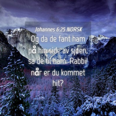 Picture 04 - Johannes 6:25 NORSK - Og da de fant ham på hin side av sjøen, sa de - Bible Verse Picture