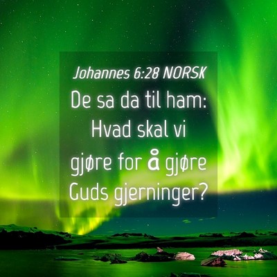 Picture 04 - Johannes 6:28 NORSK - De sa da til ham: Hvad skal vi gjøre for å - Bible Verse Picture