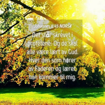 Picture 04 - Johannes 6:45 NORSK - Det står skrevet i profetene: Og de skal alle - Bible Verse Picture