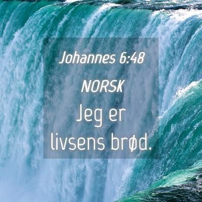 Picture 04 - Johannes 6:48 NORSK - Jeg er livsens - Bible Verse Picture