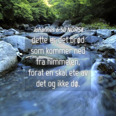 Picture 04 - Johannes 6:50 NORSK - dette er det brød som kommer ned fra himmelen, - Bible Verse Picture