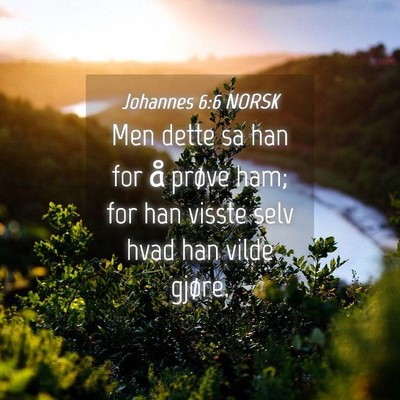 Picture 04 - Johannes 6:6 NORSK - Men dette sa han for å prøve ham; for han - Bible Verse Picture