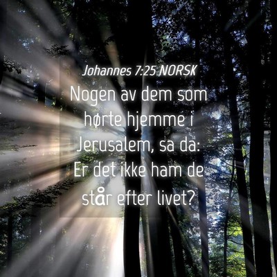 Picture 04 - Johannes 7:25 NORSK - Nogen av dem som hørte hjemme i Jerusalem, sa - Bible Verse Picture