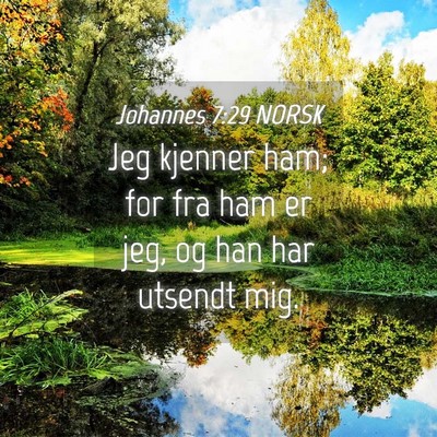 Picture 04 - Johannes 7:29 NORSK - Jeg kjenner ham; for fra ham er jeg, og han har - Bible Verse Picture