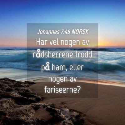 Picture 04 - Johannes 7:48 NORSK - Har vel nogen av rådsherrene trodd på ham, - Bible Verse Picture