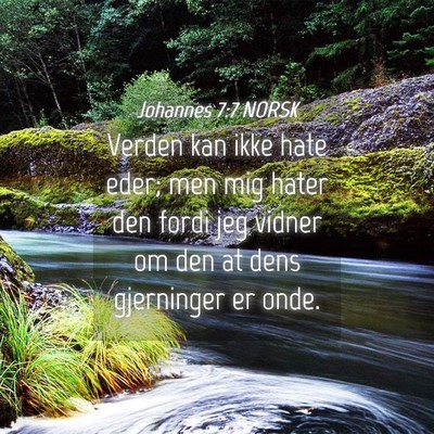 Picture 04 - Johannes 7:7 NORSK - Verden kan ikke hate eder; men mig hater den - Bible Verse Picture