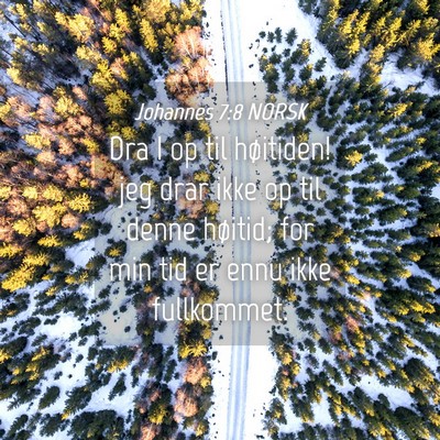 Picture 04 - Johannes 7:8 NORSK - Dra I op til høitiden! jeg drar ikke op til - Bible Verse Picture