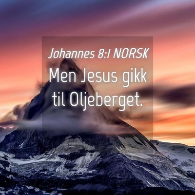 Picture 04 - Johannes 8:1 NORSK - Men Jesus gikk til - Bible Verse Picture