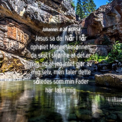 Picture 04 - Johannes 8:28 NORSK - Jesus sa da: Når I får ophøiet - Bible Verse Picture