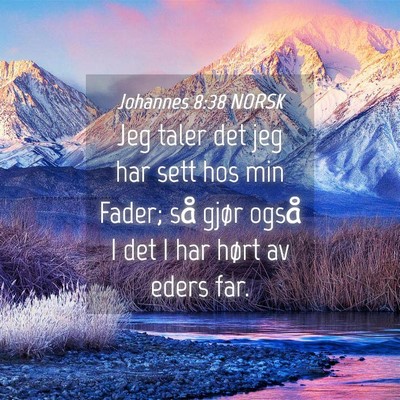 Picture 04 - Johannes 8:38 NORSK - Jeg taler det jeg har sett hos min Fader; så - Bible Verse Picture