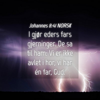 Picture 04 - Johannes 8:41 NORSK - I gjør eders fars gjerninger. De sa til ham: Vi - Bible Verse Picture