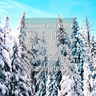 Picture 04 - Johannes 8:45 NORSK - Men mig tror I ikke, fordi jeg sier eder - Bible Verse Picture