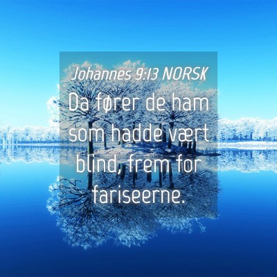 Picture 04 - Johannes 9:13 NORSK - Da fører de ham som hadde vært blind, frem for - Bible Verse Picture