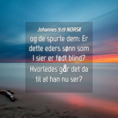 Picture 04 - Johannes 9:19 NORSK - og de spurte dem: Er dette eders sønn som I sier - Bible Verse Picture
