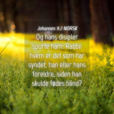 Picture 04 - Johannes 9:2 NORSK - Og hans disipler spurte ham: Rabbi! hvem er det - Bible Verse Picture