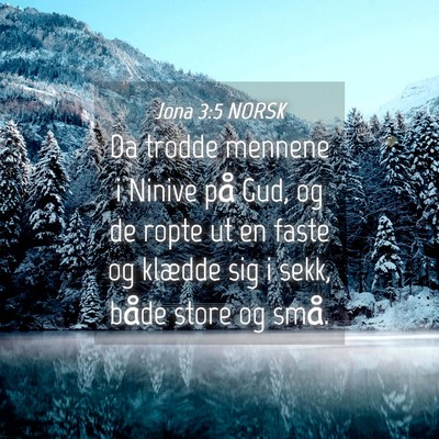 Picture 04 - Jona 3:5 NORSK - Da trodde mennene i Ninive på Gud, og de ropte - Bible Verse Picture