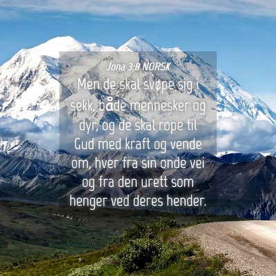Picture 04 - Jona 3:8 NORSK - Men de skal svøpe sig i sekk, både mennesker og - Bible Verse Picture