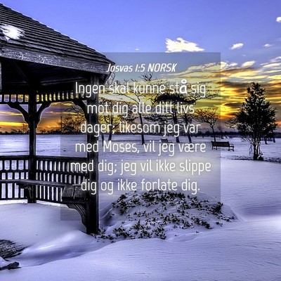 Picture 04 - Josvas 1:5 NORSK - Ingen skal kunne stå sig mot dig alle ditt livs - Bible Verse Picture