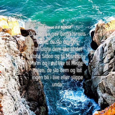 Picture 04 - Josvas 11:8 NORSK - Og Herren gav dem i Israels hånd; de slo dem og - Bible Verse Picture