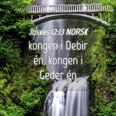 Picture 04 - Josvas 12:13 NORSK - kongen i Debir én, kongen i Geder - Bible Verse Picture