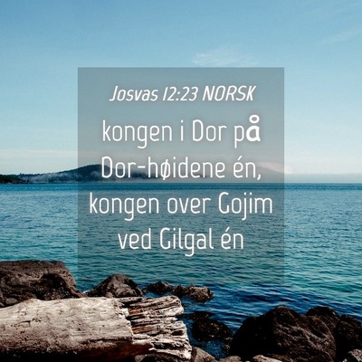 Picture 04 - Josvas 12:23 NORSK - kongen i Dor på Dor-høidene én, kongen over - Bible Verse Picture