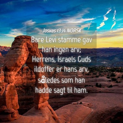 Picture 04 - Josvas 13:14 NORSK - Bare Levi stamme gav han ingen arv; Herrens, - Bible Verse Picture