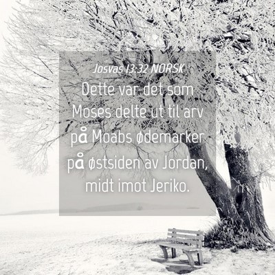 Picture 04 - Josvas 13:32 NORSK - Dette var det som Moses delte ut til arv på - Bible Verse Picture