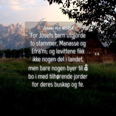 Picture 04 - Josvas 14:4 NORSK - For Josefs barn utgjorde to stammer, Manasse og - Bible Verse Picture