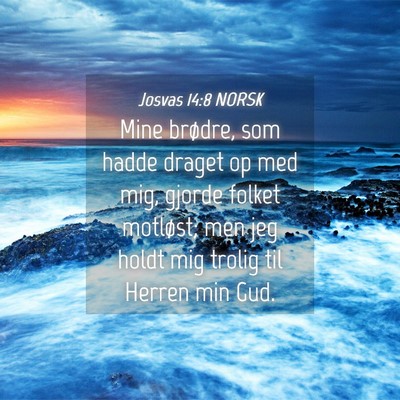 Picture 04 - Josvas 14:8 NORSK - Mine brødre, som hadde draget op med mig, gjorde - Bible Verse Picture