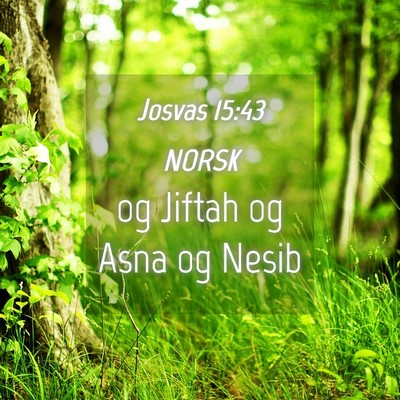 Picture 04 - Josvas 15:43 NORSK - og Jiftah og Asna og - Bible Verse Picture