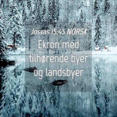 Picture 04 - Josvas 15:45 NORSK - Ekron med tilhørende byer og - Bible Verse Picture