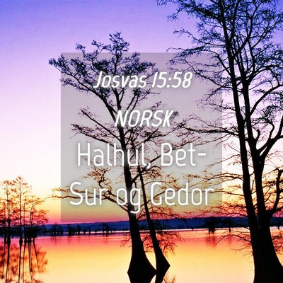 Picture 04 - Josvas 15:58 NORSK - Halhul, Bet-Sur og - Bible Verse Picture