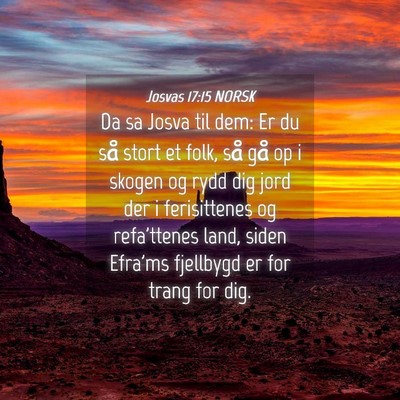 Picture 04 - Josvas 17:15 NORSK - Da sa Josva til dem: Er du så stort et folk, så - Bible Verse Picture