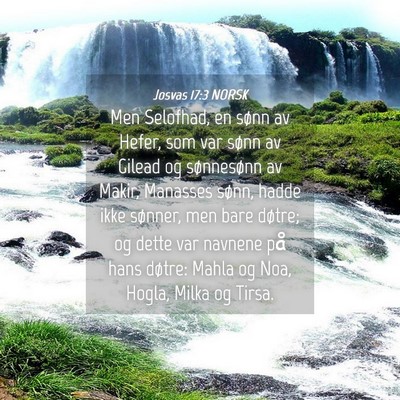Picture 04 - Josvas 17:3 NORSK - Men Selofhad, en sønn av Hefer, som var sønn av - Bible Verse Picture