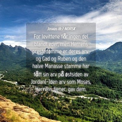 Picture 04 - Josvas 18:7 NORSK - For levittene får ingen del blandt eder, men - Bible Verse Picture