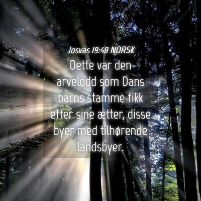 Picture 04 - Josvas 19:48 NORSK - Dette var den arvelodd som Dans barns stamme fikk - Bible Verse Picture