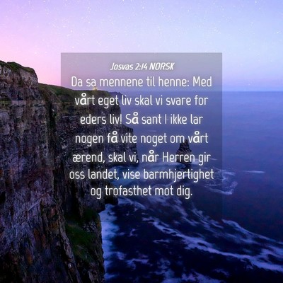 Picture 04 - Josvas 2:14 NORSK - Da sa mennene til henne: Med vårt eget liv skal - Bible Verse Picture