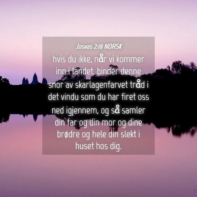 Picture 04 - Josvas 2:18 NORSK - hvis du ikke, når vi kommer inn i landet, binder - Bible Verse Picture