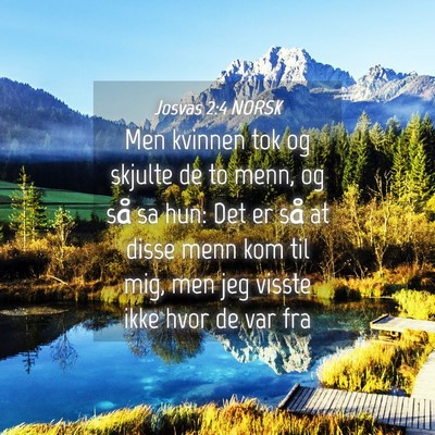 Picture 04 - Josvas 2:4 NORSK - Men kvinnen tok og skjulte de to menn, og så sa - Bible Verse Picture