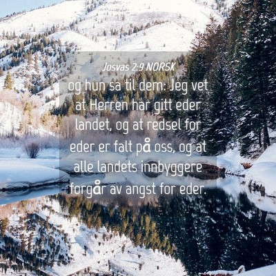 Picture 04 - Josvas 2:9 NORSK - og hun sa til dem: Jeg vet at Herren har gitt - Bible Verse Picture