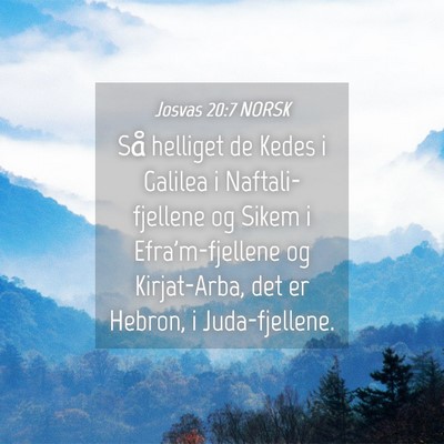 Picture 04 - Josvas 20:7 NORSK - Så helliget de Kedes i Galilea i - Bible Verse Picture
