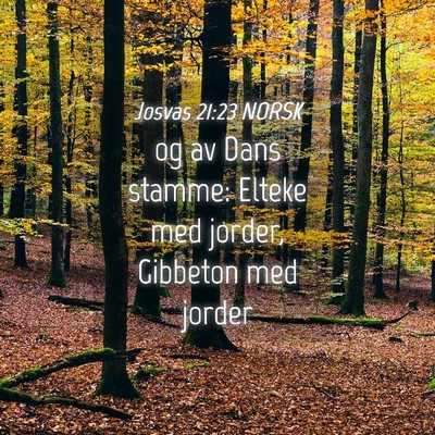 Picture 04 - Josvas 21:23 NORSK - og av Dans stamme: Elteke med jorder, Gibbeton - Bible Verse Picture