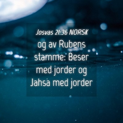 Picture 04 - Josvas 21:36 NORSK - og av Rubens stamme: Beser med jorder og Jahsa - Bible Verse Picture