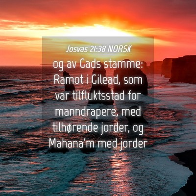 Picture 04 - Josvas 21:38 NORSK - og av Gads stamme: Ramot i Gilead, som var - Bible Verse Picture