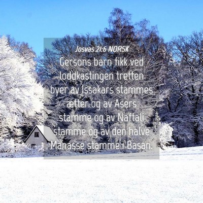 Picture 04 - Josvas 21:6 NORSK - Gersons barn fikk ved loddkastingen tretten byer - Bible Verse Picture