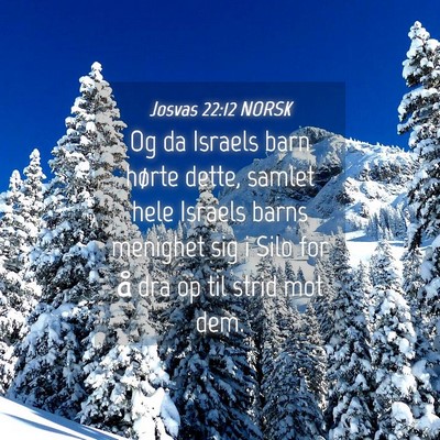 Picture 04 - Josvas 22:12 NORSK - Og da Israels barn hørte dette, samlet hele - Bible Verse Picture