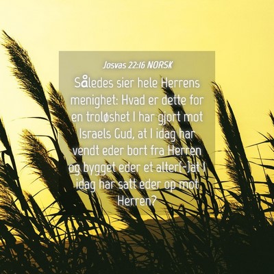 Picture 04 - Josvas 22:16 NORSK - Således sier hele Herrens menighet: Hvad er - Bible Verse Picture