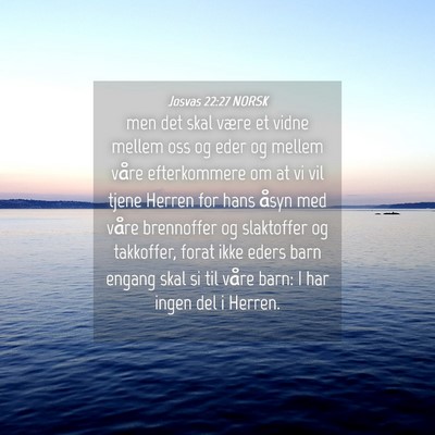 Picture 04 - Josvas 22:27 NORSK - men det skal være et vidne mellem oss og eder og - Bible Verse Picture