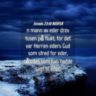 Picture 04 - Josvas 23:10 NORSK - n mann av eder drev tusen på flukt; for det var - Bible Verse Picture